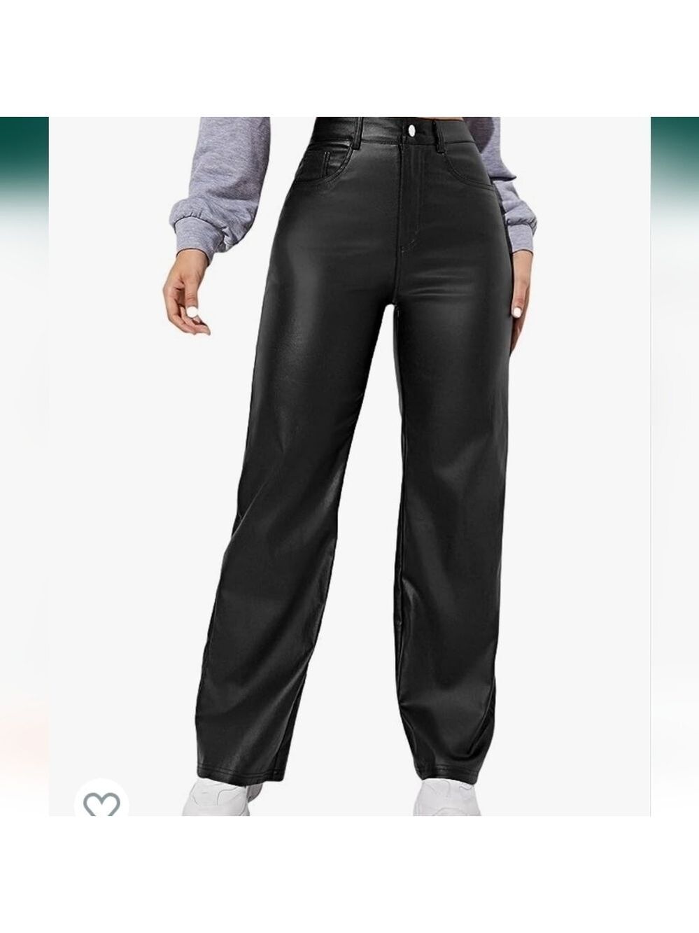 MakeMeChic Women's  Pockets Straight Leg Leather Jeans NWOT Size XS